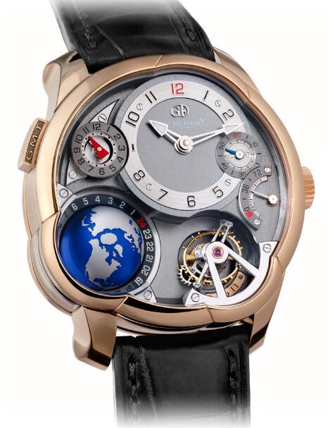 Greubel Forsey GMT Red gold Silver Dial replica watch
